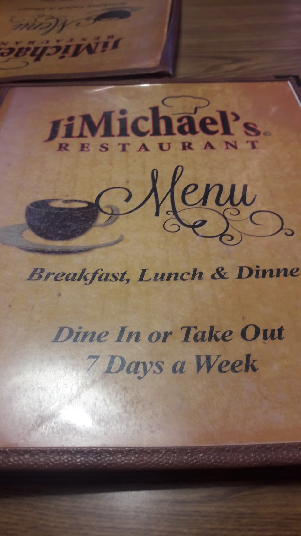 Menu page with sandwiches, plates, and breakfast items.